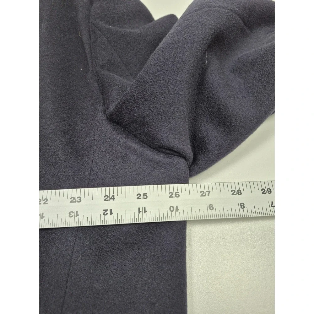 Saks Fifth Avenue Loro Piana Coat Mens 46R Blue Wool Long Overcoat Made USA